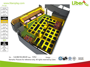 Free Customized indoor trampoline park design for Shopping center