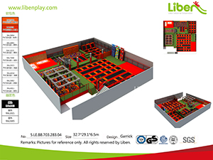 Liben latest 950sqm Indoor Trampoline Park project in Poland with Air Bag 